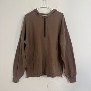 REPRESENT Clo oversized raw hem quarter zip hoodie